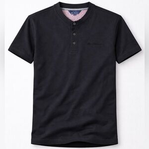Ben Sherman Men’s Black Henley Shirt | Medium | Short Sleeve | NWT